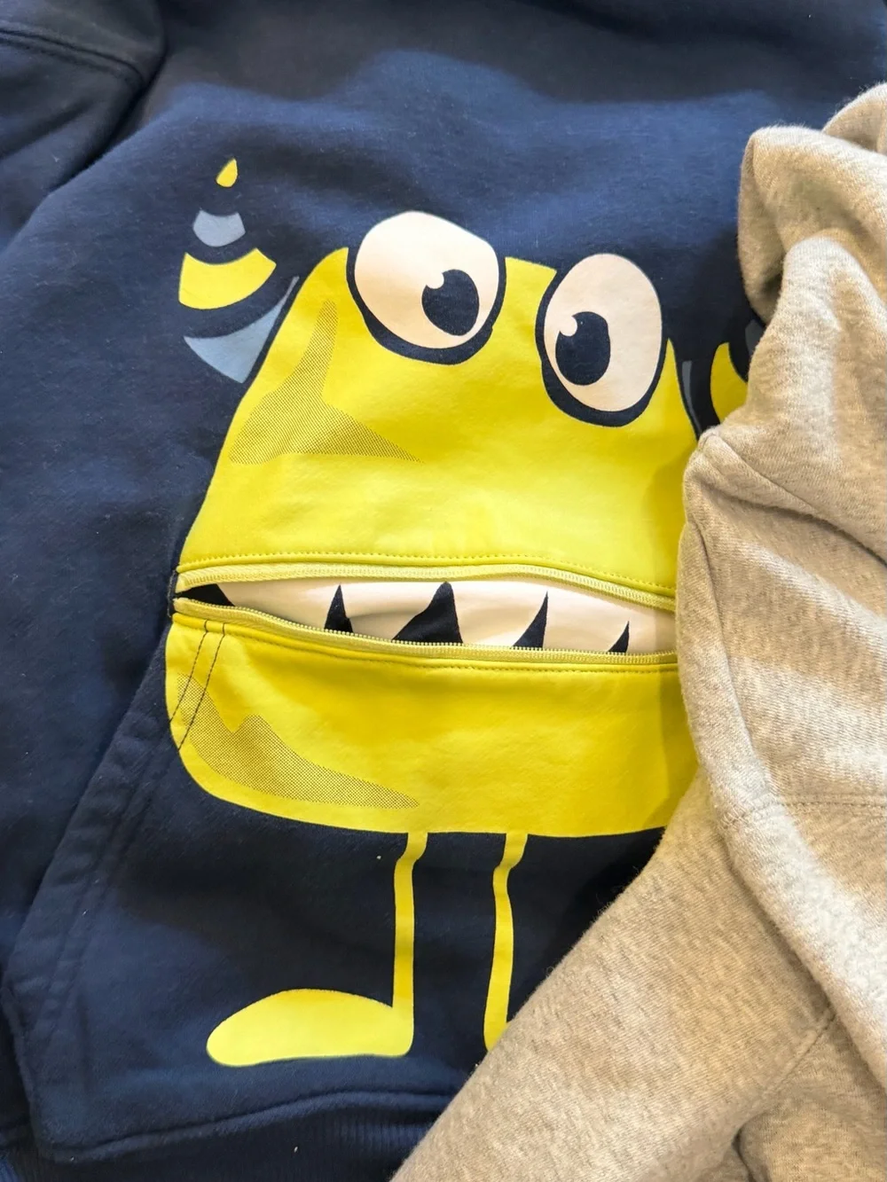 GAP Kids Light Gray Hoodie with Navy Logo